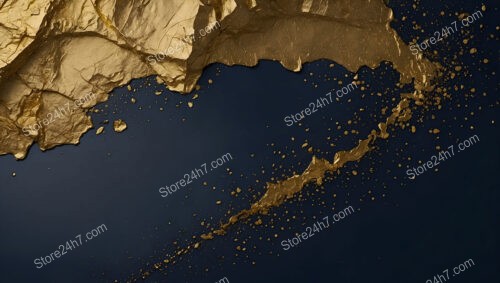 Golden Terrain and Abstract Splatter on Dark Background