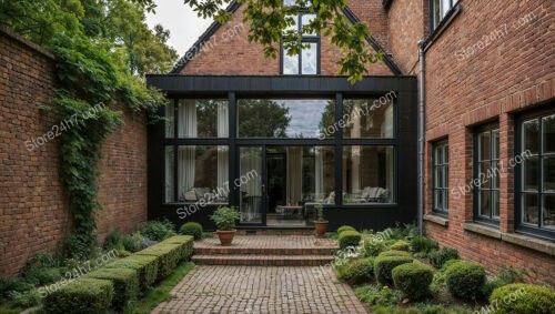 Gothic Brick House with Modern Glass Extension