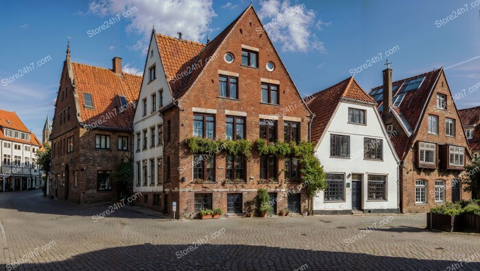 Gothic Brick Townhouse with Decorative Greenery in Germany