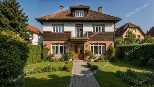 Grand German Home with Mixed Brick and Wood Exterior