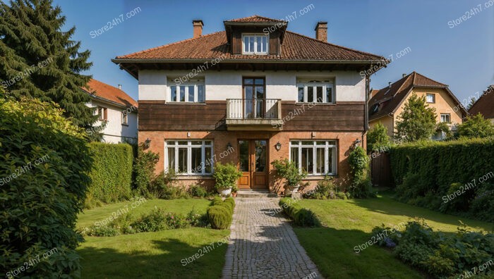 Grand German Home with Mixed Brick and Wood Exterior