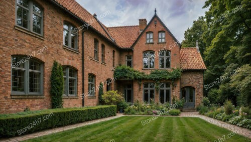 Grand Gothic House with Expansive Lawn and Gardens