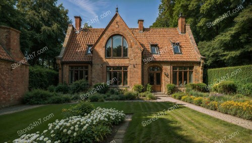 Grand Gothic House with Manicured Front Garden