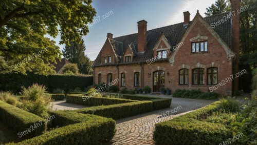 Grand Gothic House with Manicured Gardens