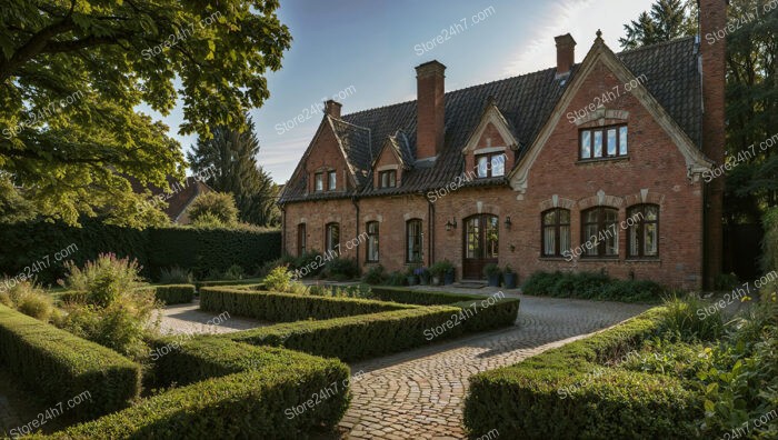 Grand Gothic House with Manicured Gardens