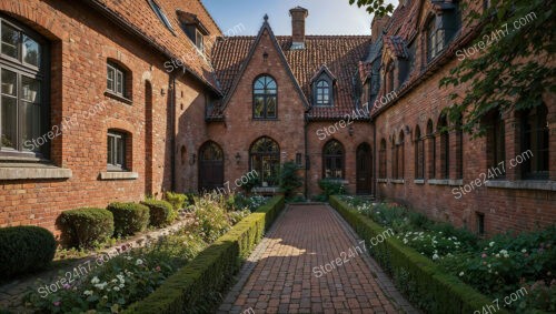 Grand Gothic Manor with Manicured Gardens