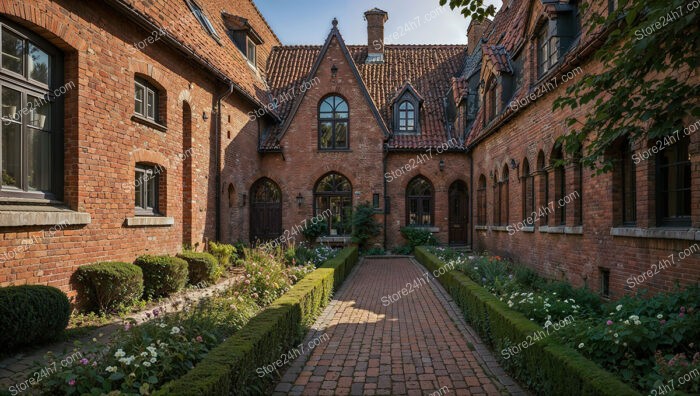 Grand Gothic Manor with Manicured Gardens