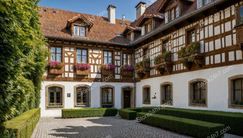 Half-Timbered House in Bavarian City Center with Balcony