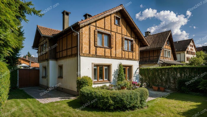 Half-Timbered House with Rustic Appeal in Rural Setting