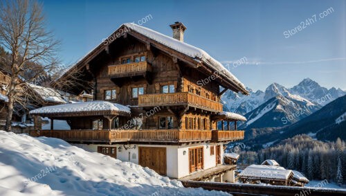 Luxurious Multi-Story Chalet with Expansive Snowy Mountain Views