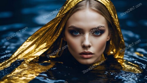 Model with Golden Hood Emerging from Dark Waters