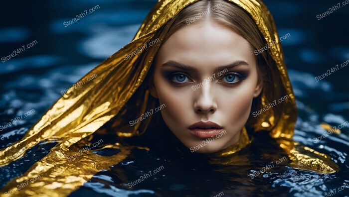 Model with Golden Hood Emerging from Dark Waters