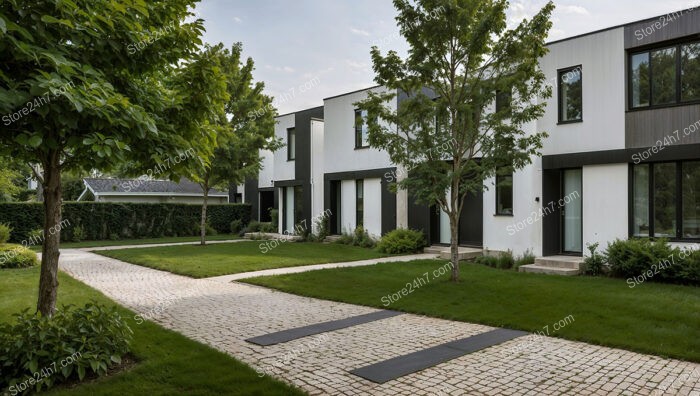 Modern Architectural Marvel: Row Houses Nestled in German Suburbia