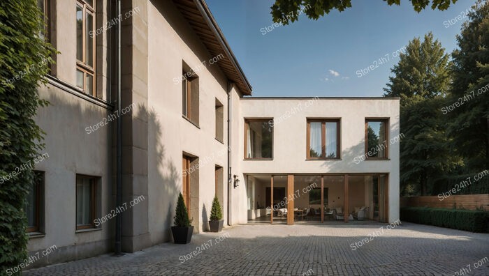 Modern Bavarian Home with Spacious Courtyard and Large Windows