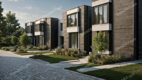 Modern German Reihenhäuser with Wood Facades and Green Landscapes