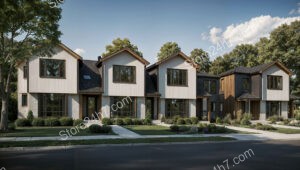 Modern Reihenhäuser in Germany with Gabled Roofs and Natural Materials