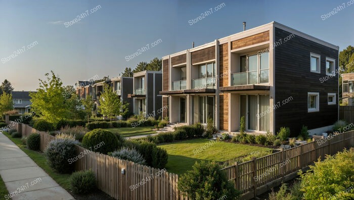 Modern Reihenhäuser in Germany with Wooden Facades and Green Landscaping