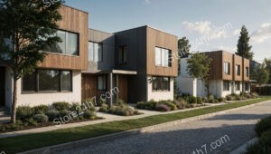 Modern Reihenhäuser in Germany with Wooden Facades and Natural Elements