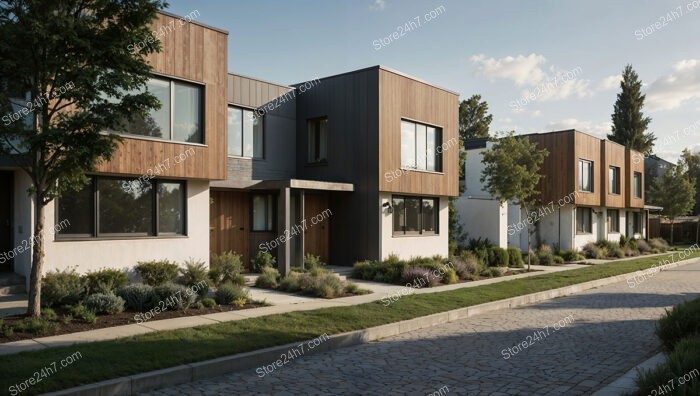 Modern Reihenhäuser in Germany with Wooden Facades and Natural Elements