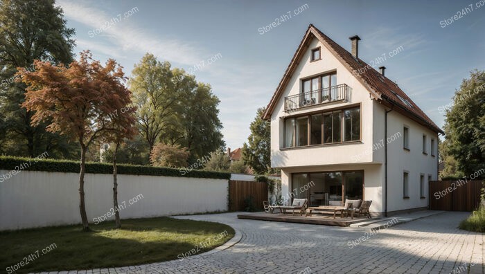 Modern Southern German Home with Expansive Windows and Patio