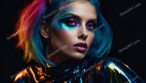 Neon Lights Fantasy: Bold Makeup and Hair Fusion