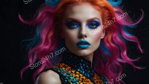 Neon Vibes: Bright Colors and Futuristic Makeup Look