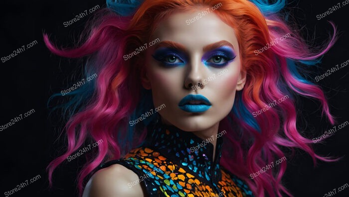 Neon Vibes: Bright Colors and Futuristic Makeup Look