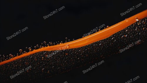 Orange Liquid Line with Intricate Bubbles