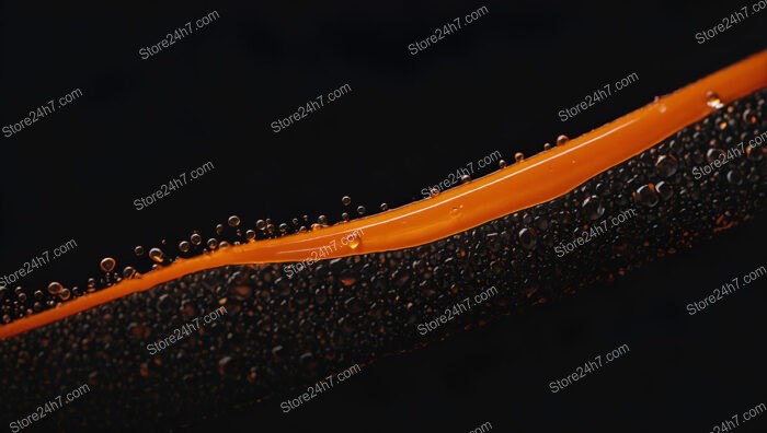 Orange Liquid Line with Intricate Bubbles