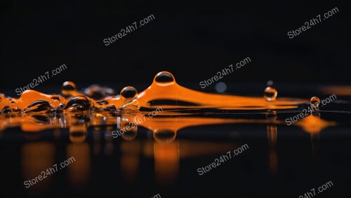 Orange Ripples on Black Water Surface