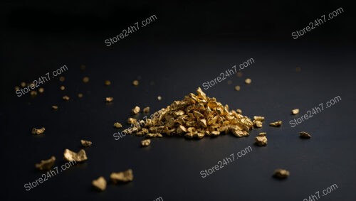 Pile of Raw Gold Nuggets on Dark Background