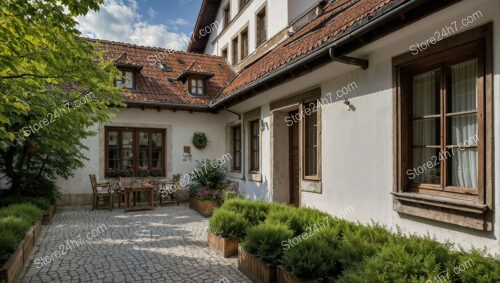 Quaint Bavarian House with Red Roof and Wooden Windows