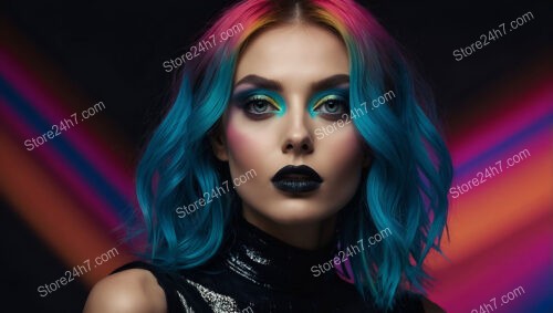 Radiant Colors and Dark Glamour in Futuristic Makeup