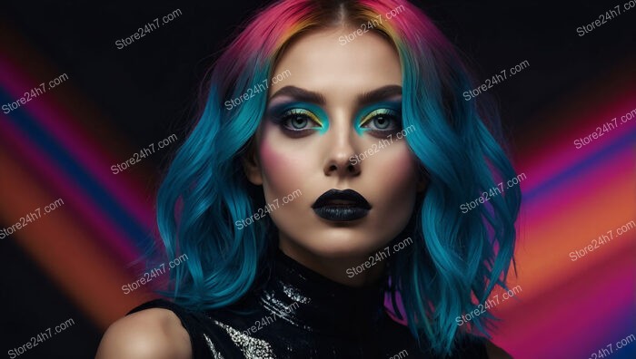 Radiant Colors and Dark Glamour in Futuristic Makeup