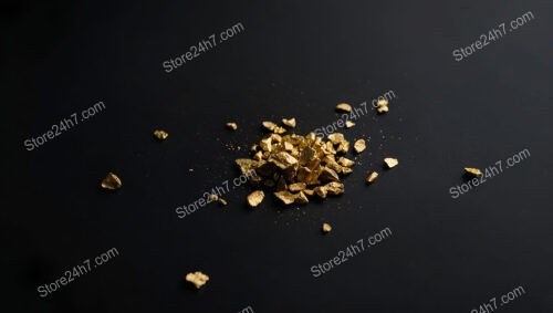 Radiant Gold Nuggets Scattered on Dark Background Canvas