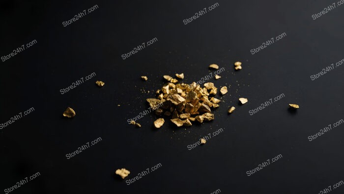 Radiant Gold Nuggets Scattered on Dark Background Canvas