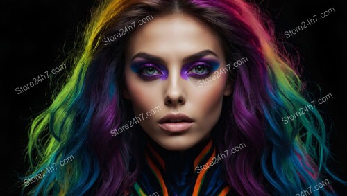 Rainbow Luminescence: Dynamic Makeup and Hair for Bold Fashion