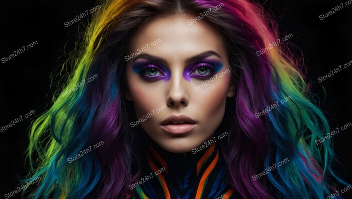 Rainbow Luminescence: Dynamic Makeup and Hair for Bold Fashion