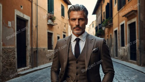 Refined Gentleman: A Mature Man in a Classic Suit