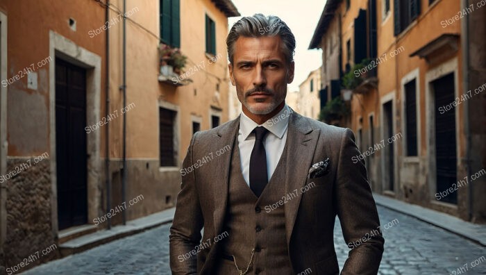 Refined Gentleman: A Mature Man in a Classic Suit