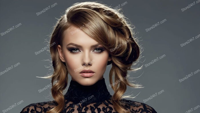 Romantic Loose Curls with a Touch of Vintage Glamour