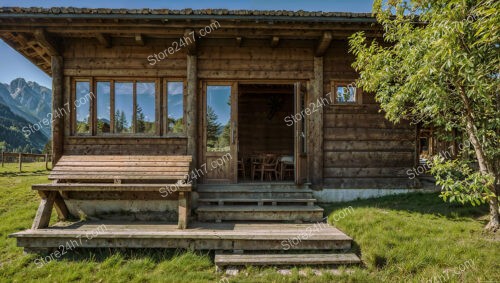 Rustic Chalet Exterior: Quaint and Cozy Mountain Abode