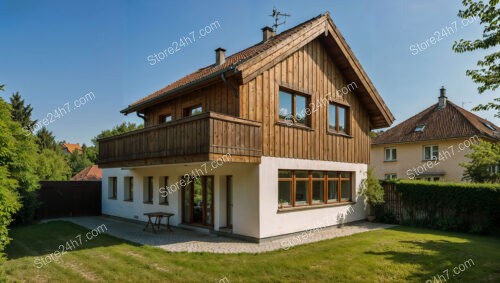 Rustic German Family Home with Wooden Balcony and Spacious Yard