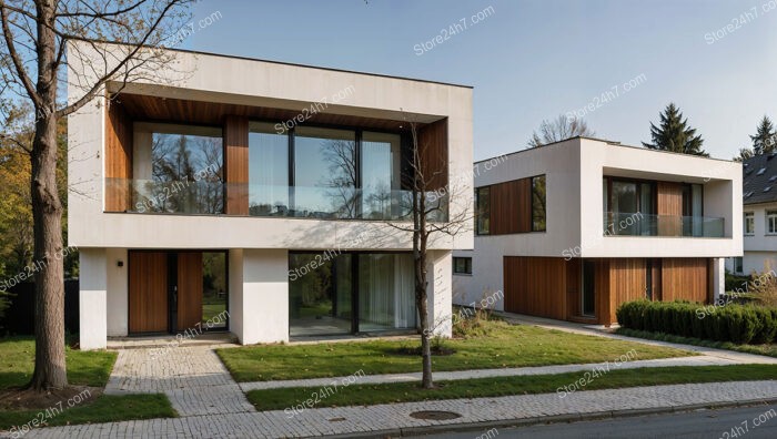 Sleek Modern German House with Large Windows and Minimalist Design