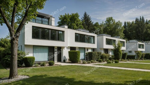 Sleek Reihenhäuser in Germany with Large Windows and Clean Design