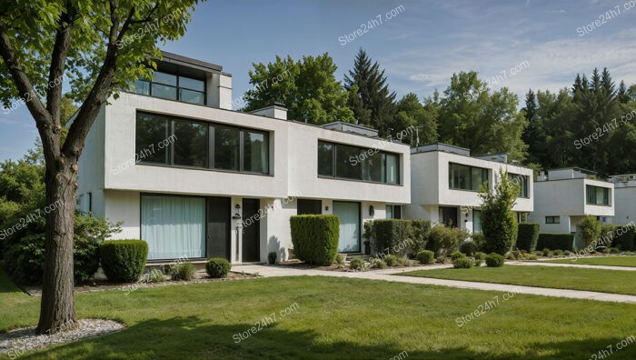 Sleek Reihenhäuser in Germany with Large Windows and Clean Design