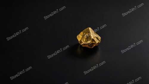 Solitary Gold Nugget on Black: Focus on Individuality