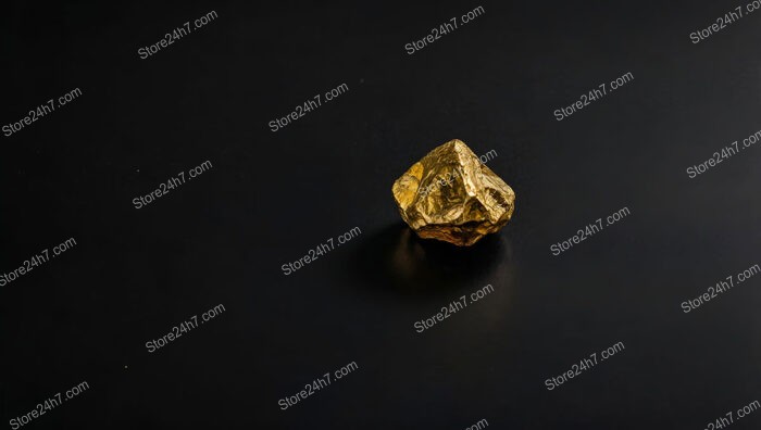 Solitary Gold Nugget on Black: Focus on Individuality