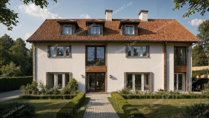 Spacious Bavarian Home with Elegant Symmetry and Manicured Gardens