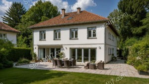 Spacious German family home with large patio and garden views